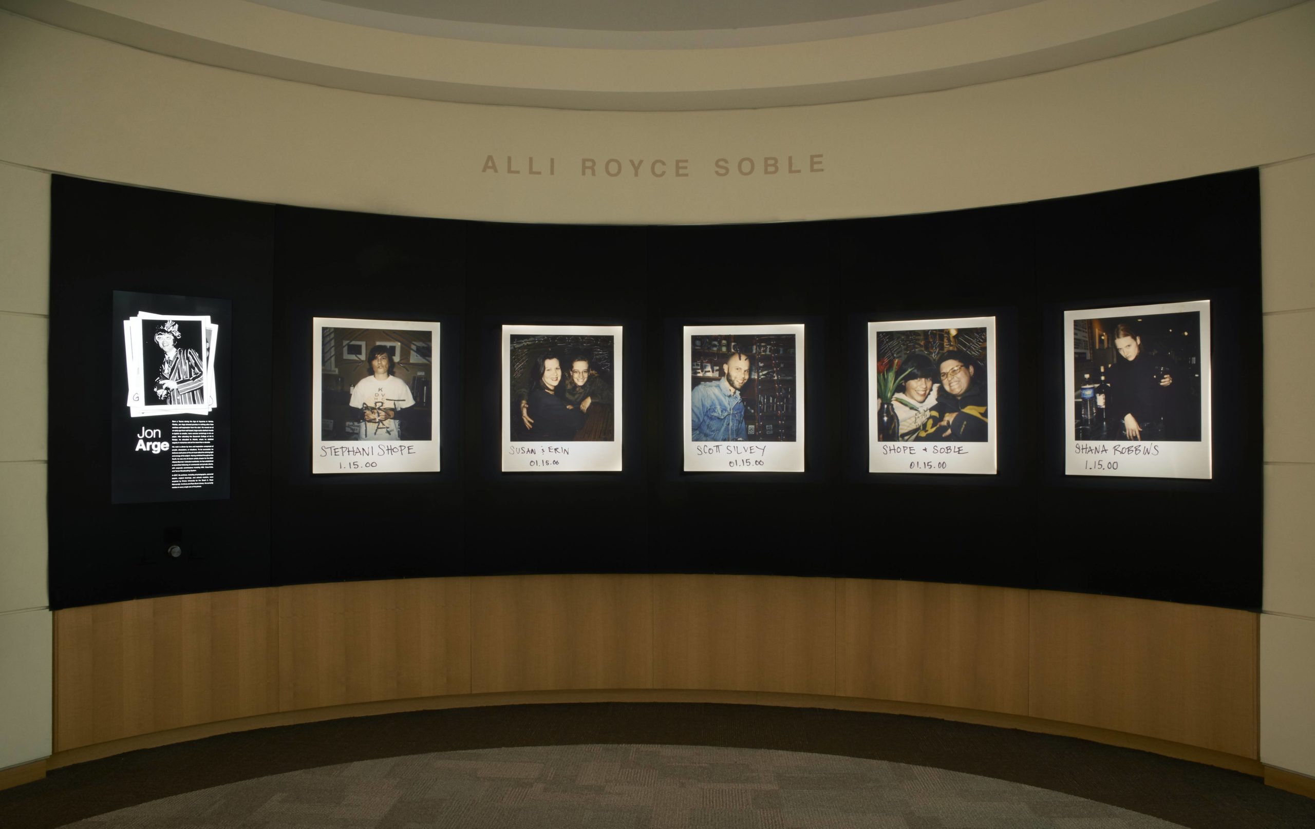 Alli Royce Soble Polaroid photographs on display in the rotunda of Emory University's Woodruff Library