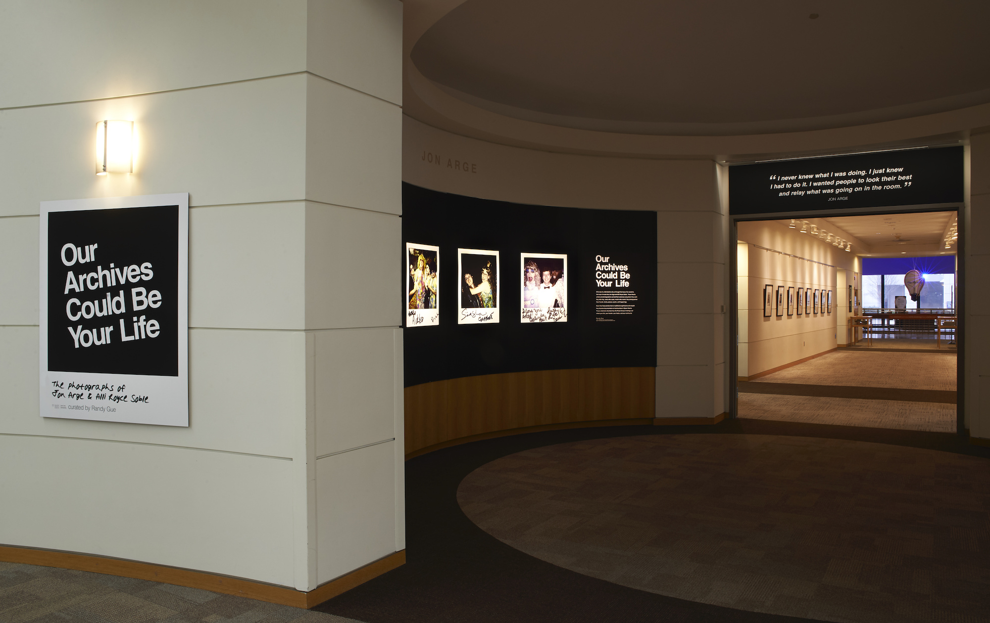 Full view of "Our Archives Could Be Your Life" exhibit located on the Woodruff Library's third floor.