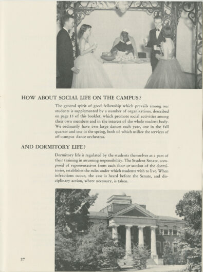 Oxford Brochure showing a Black women serving drinks to white students