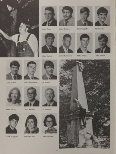 page of a 1970 yearbook with John Hammonds picture.